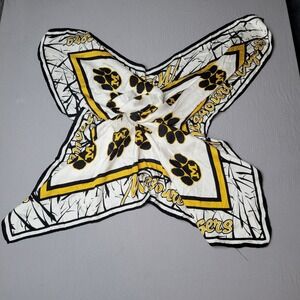 100% Silk Missouri (Mizzou) Tigers Women’s White & Gold Paw-Print Scarf